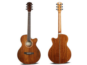 גיטרה אקוסטית חומה מוגברת