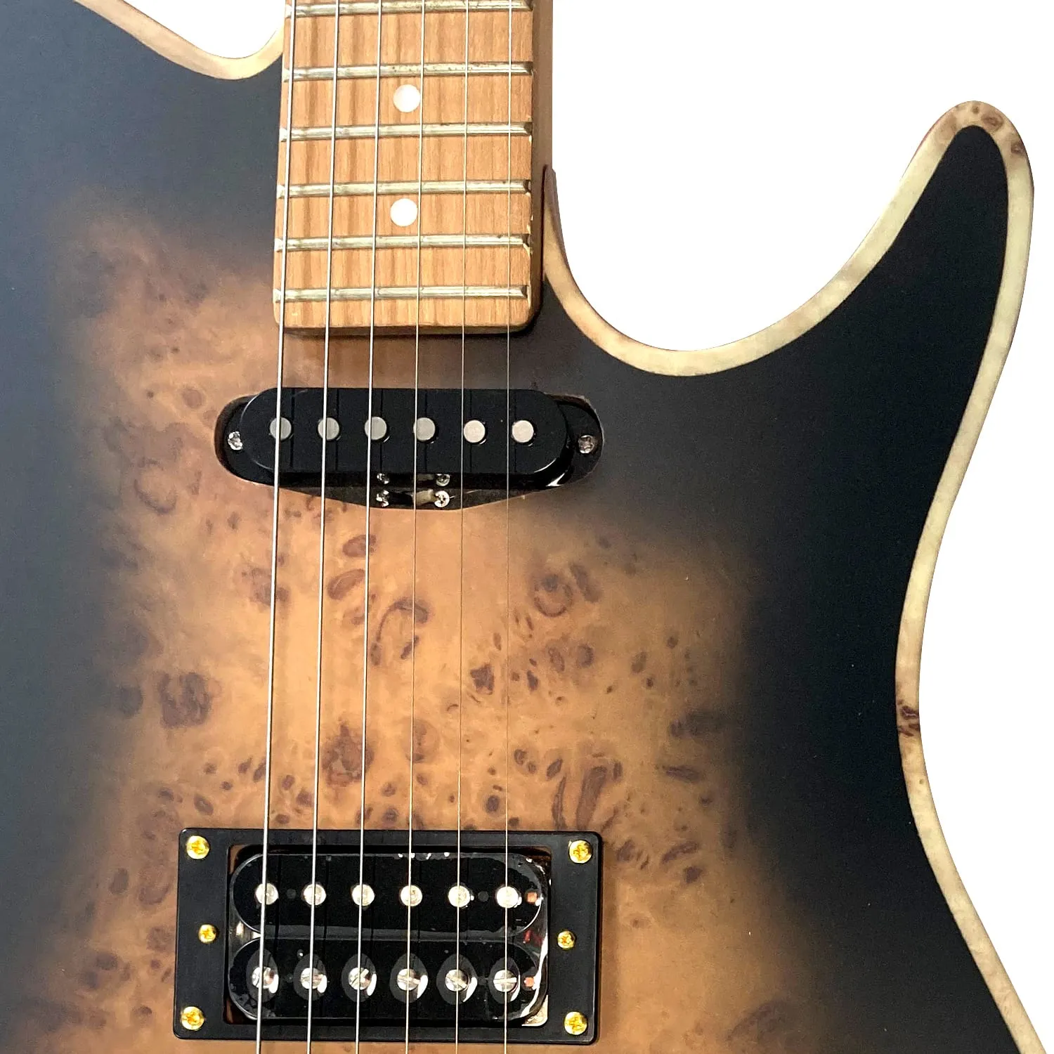 גיטרה חשמלית שחורה BZguitars BZ-T5-BURL
