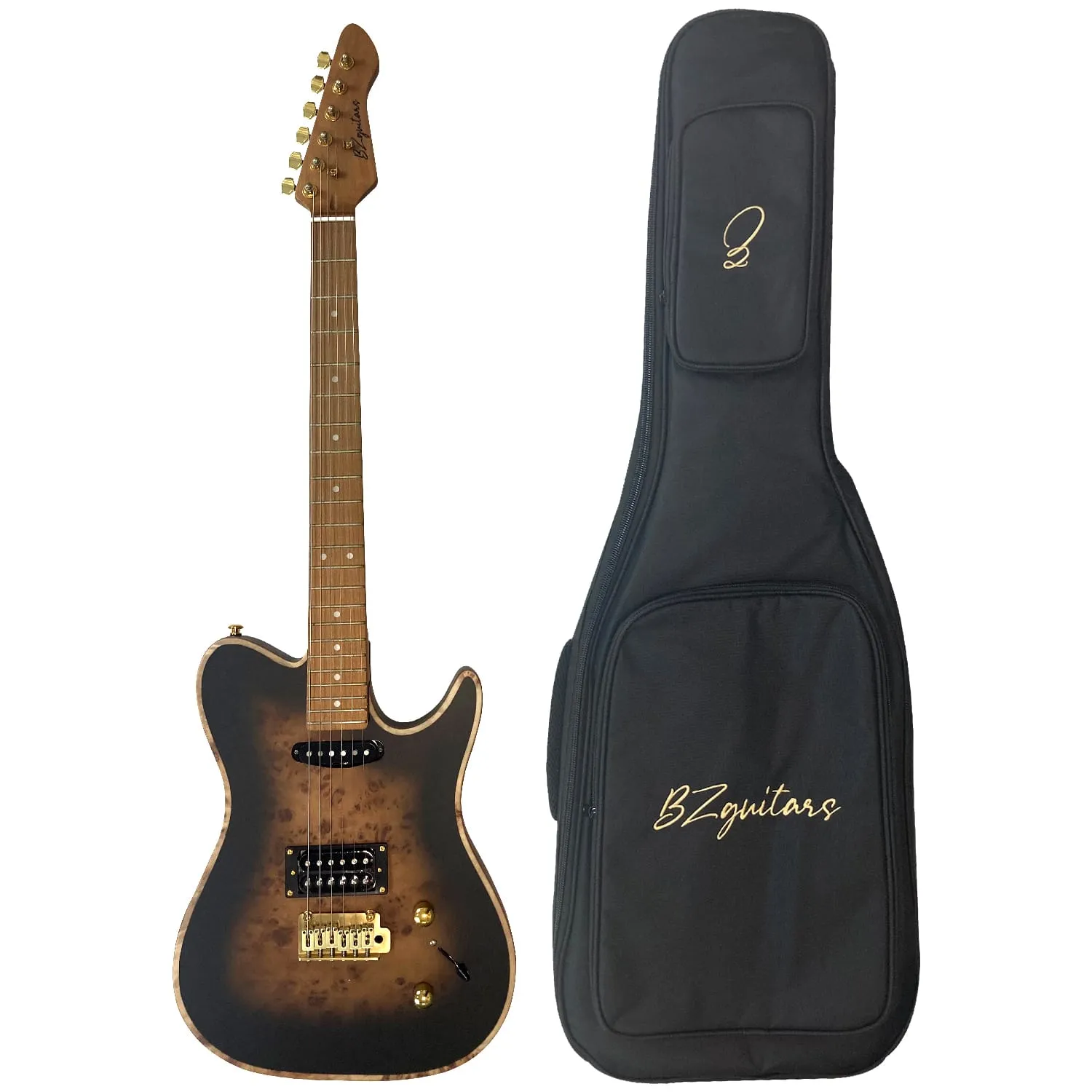 גיטרה חשמלית שחורה BZguitars BZ-T5-BURL