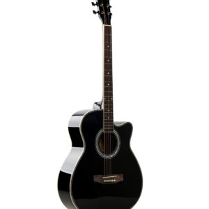 גיטרה אקוסטית מוגברת שחורה