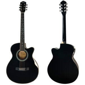 גיטרה אקוסטית מוגברת שחורה