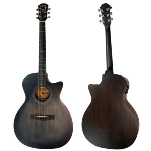 גיטרה אקוסטית מוגברת שחורה