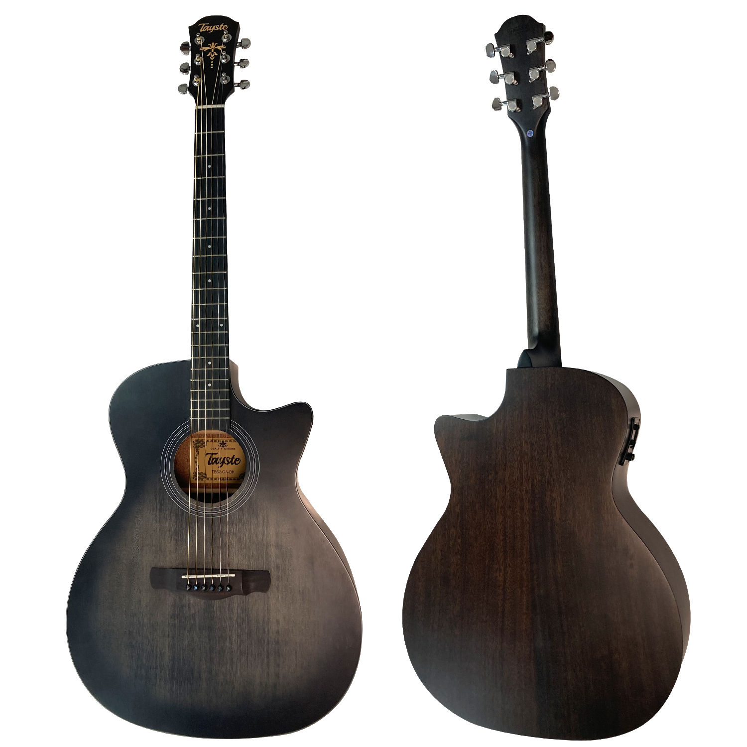 גיטרה אקוסטית מוגברת שחורה