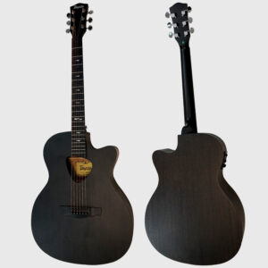 גיטרה אקוסטית מוגברת שחורה
