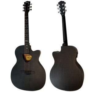 גיטרה אקוסטית מוגברת שחורה