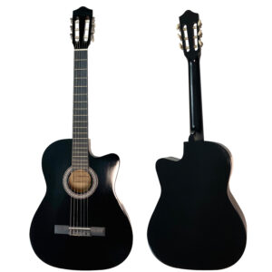 גיטרה אקוסטית מוגברת שחורה