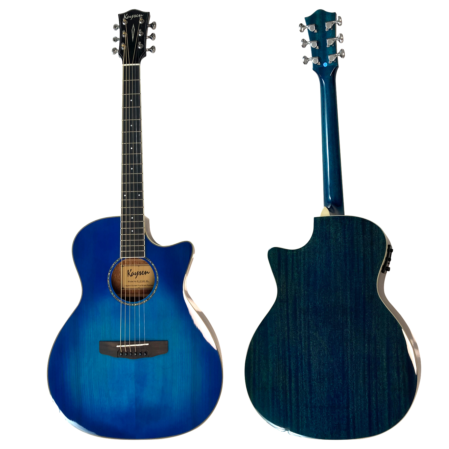 גיטרה אקוסטית כחולה מוגברת Kaysen K-21AC-BL
